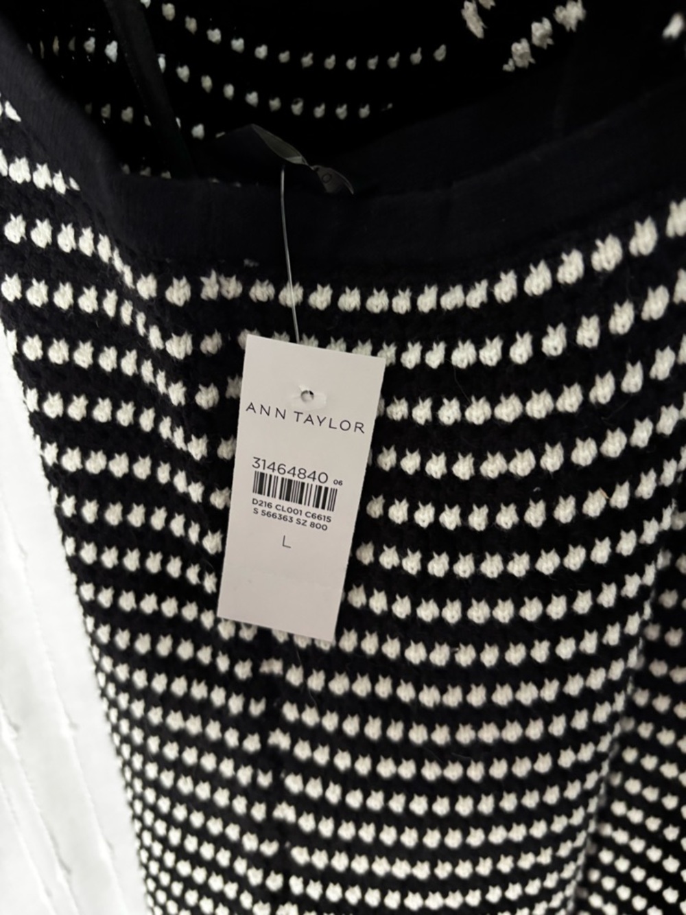 Ann Taylor Black and White Patterned Dress